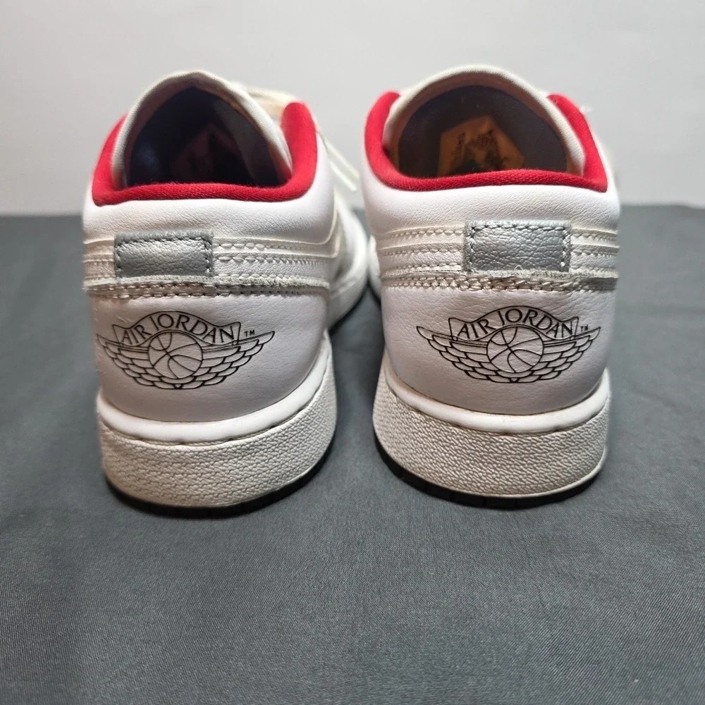 Air Jordan 1 Low‎ GS 'White Gym RedBoys Size US 4Y 553560-164